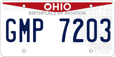 OH license plate GMP7203