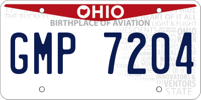 OH license plate GMP7204