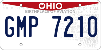 OH license plate GMP7210