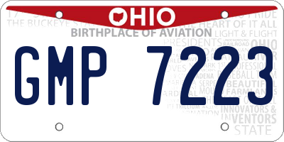 OH license plate GMP7223