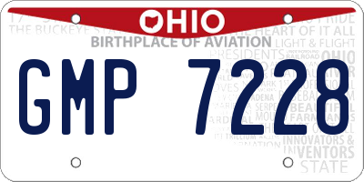 OH license plate GMP7228