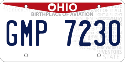 OH license plate GMP7230