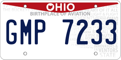OH license plate GMP7233