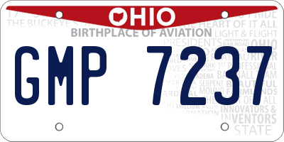 OH license plate GMP7237