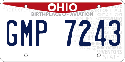 OH license plate GMP7243