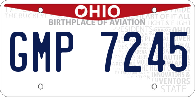 OH license plate GMP7245