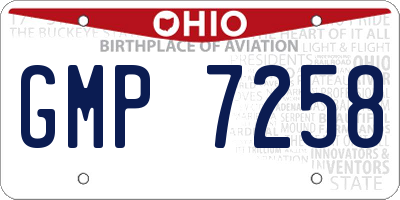 OH license plate GMP7258