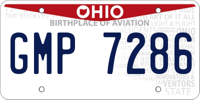 OH license plate GMP7286