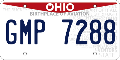 OH license plate GMP7288