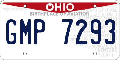 OH license plate GMP7293