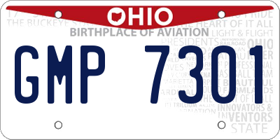 OH license plate GMP7301