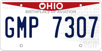 OH license plate GMP7307