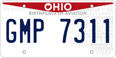 OH license plate GMP7311
