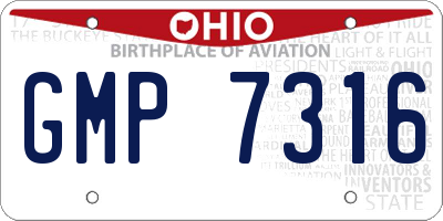 OH license plate GMP7316