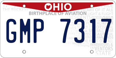 OH license plate GMP7317