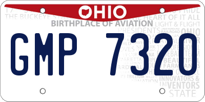 OH license plate GMP7320