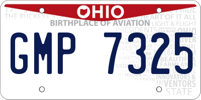 OH license plate GMP7325