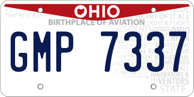 OH license plate GMP7337