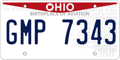 OH license plate GMP7343