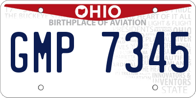 OH license plate GMP7345