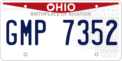 OH license plate GMP7352