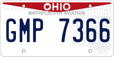 OH license plate GMP7366