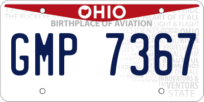 OH license plate GMP7367