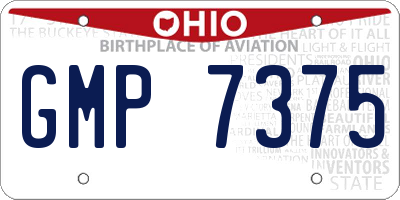 OH license plate GMP7375