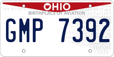 OH license plate GMP7392