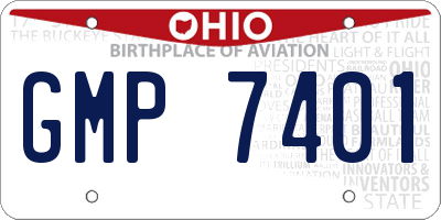 OH license plate GMP7401