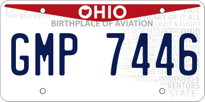 OH license plate GMP7446