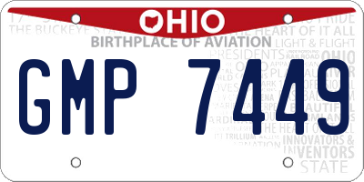 OH license plate GMP7449