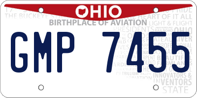OH license plate GMP7455