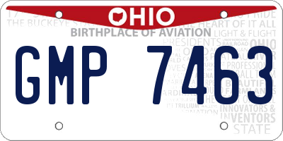 OH license plate GMP7463
