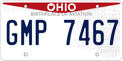 OH license plate GMP7467