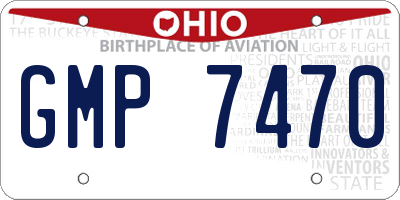 OH license plate GMP7470
