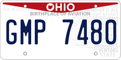OH license plate GMP7480