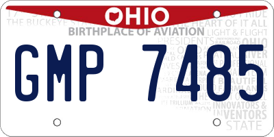 OH license plate GMP7485
