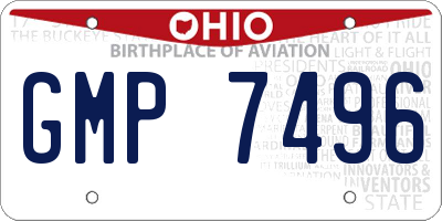 OH license plate GMP7496