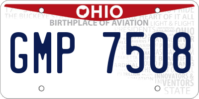 OH license plate GMP7508
