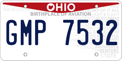 OH license plate GMP7532