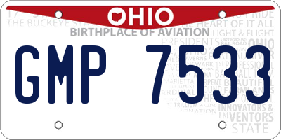OH license plate GMP7533