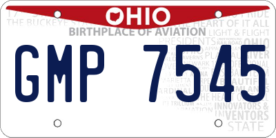 OH license plate GMP7545