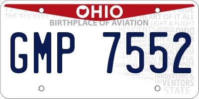 OH license plate GMP7552