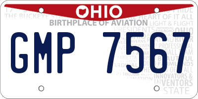 OH license plate GMP7567