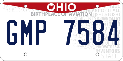 OH license plate GMP7584