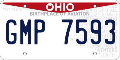 OH license plate GMP7593