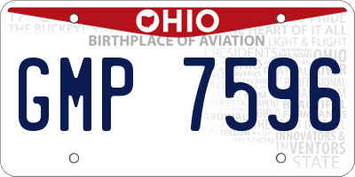 OH license plate GMP7596
