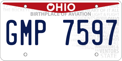 OH license plate GMP7597
