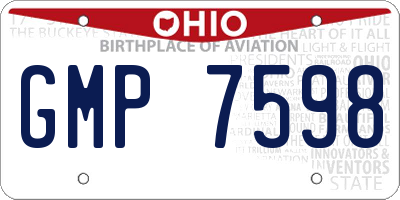 OH license plate GMP7598